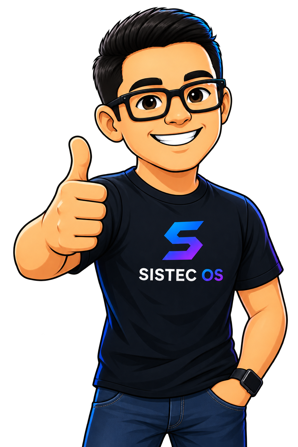 Mascote Sistec fazendo sinal positivo